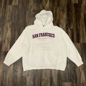 San Francisco California Fleece Hoodie Men's Size XL White Collegiate Varsity